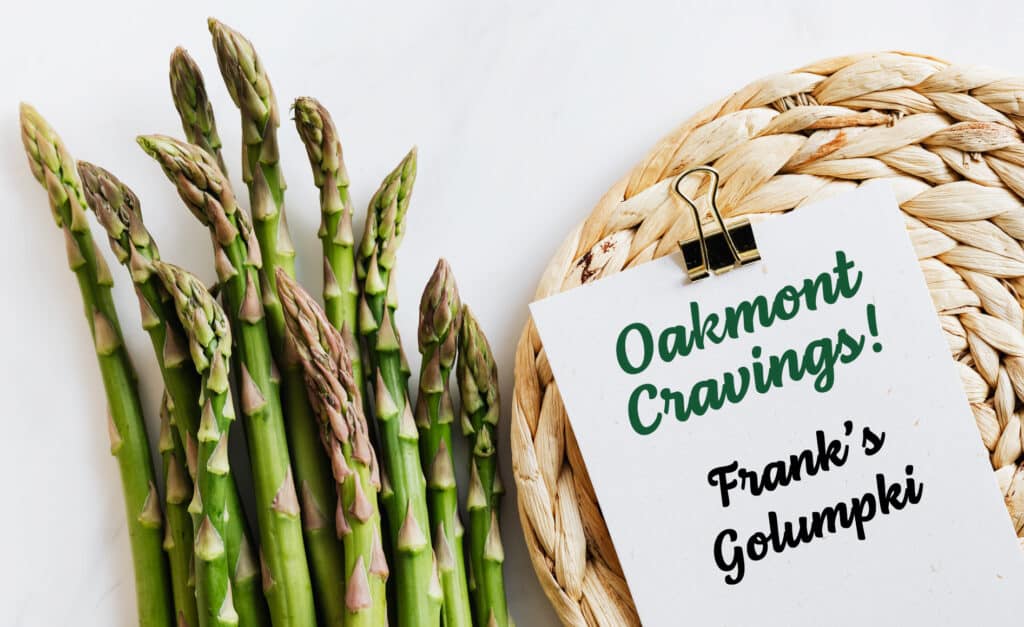 Food cravings graphic with asparagus illustration