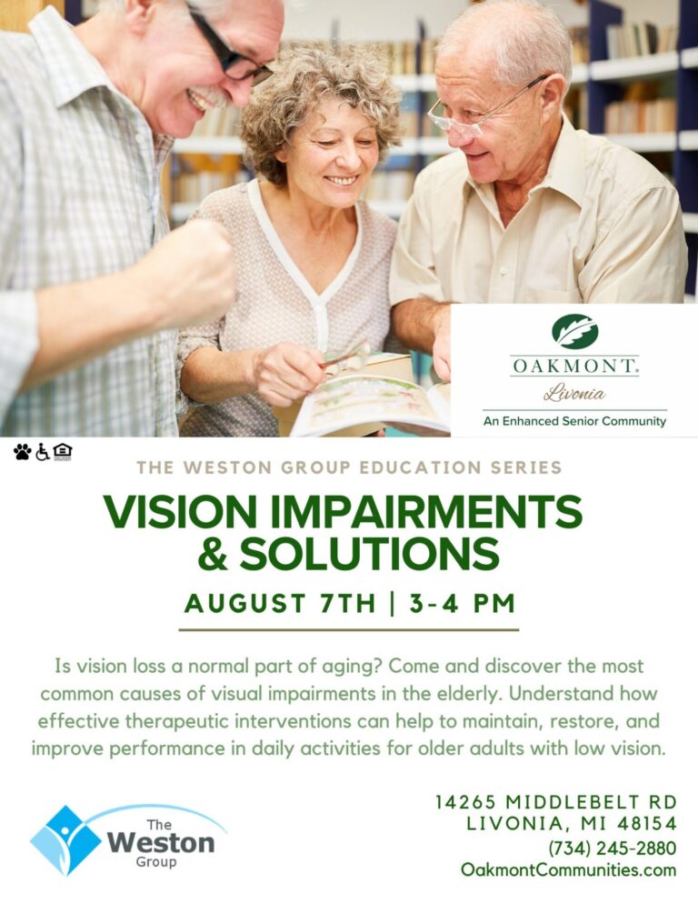 Oakmont Livonia: Weston Group Education Series – Vision Impairments and ...