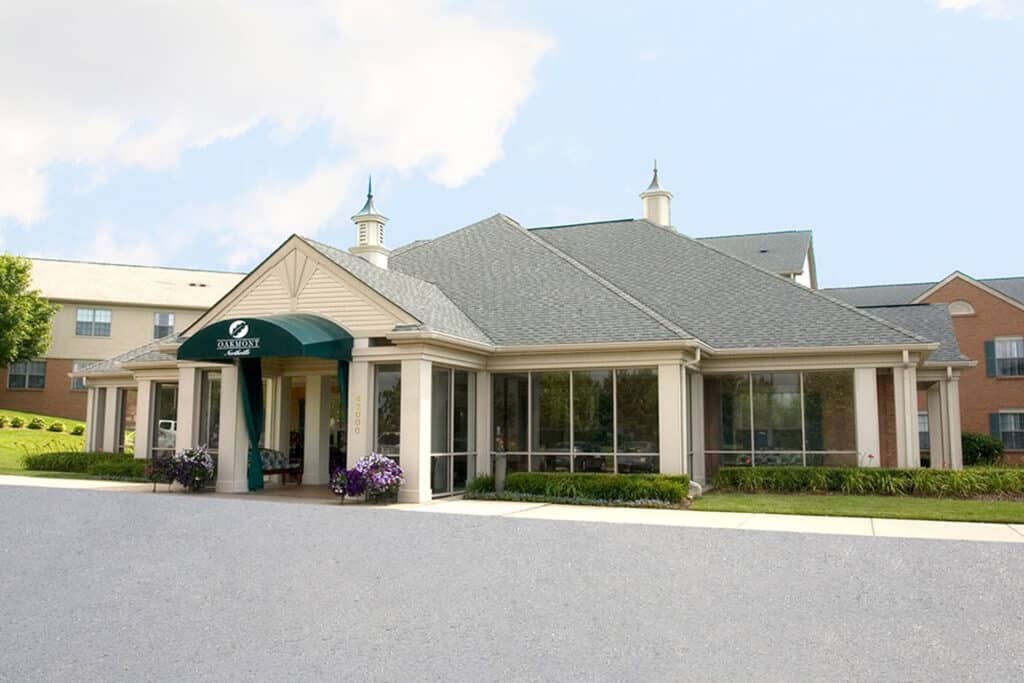 Northville senior living community exterior entrance