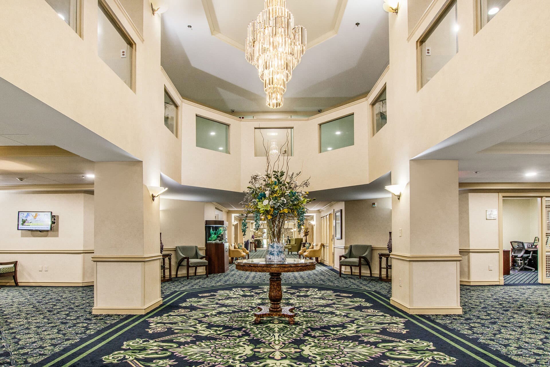 Apartment sitting room at Parkway with sofa, chairs, and decor