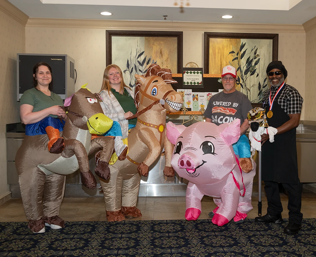 Caregivers at an event on Oakmont Communities